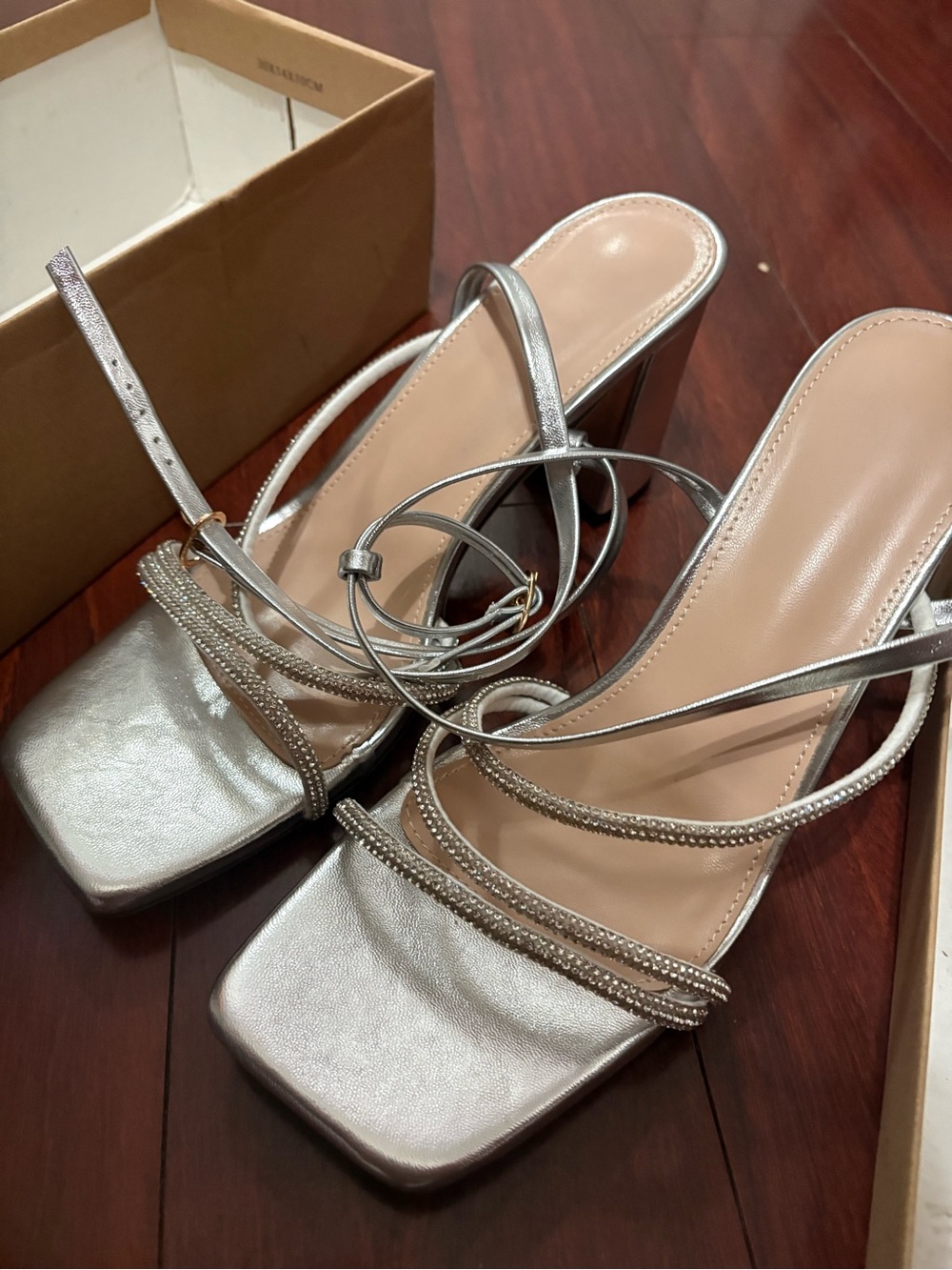 Silver Strappy High Heel Sandals - Elegant Women's Evening Shoes